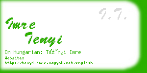 imre tenyi business card